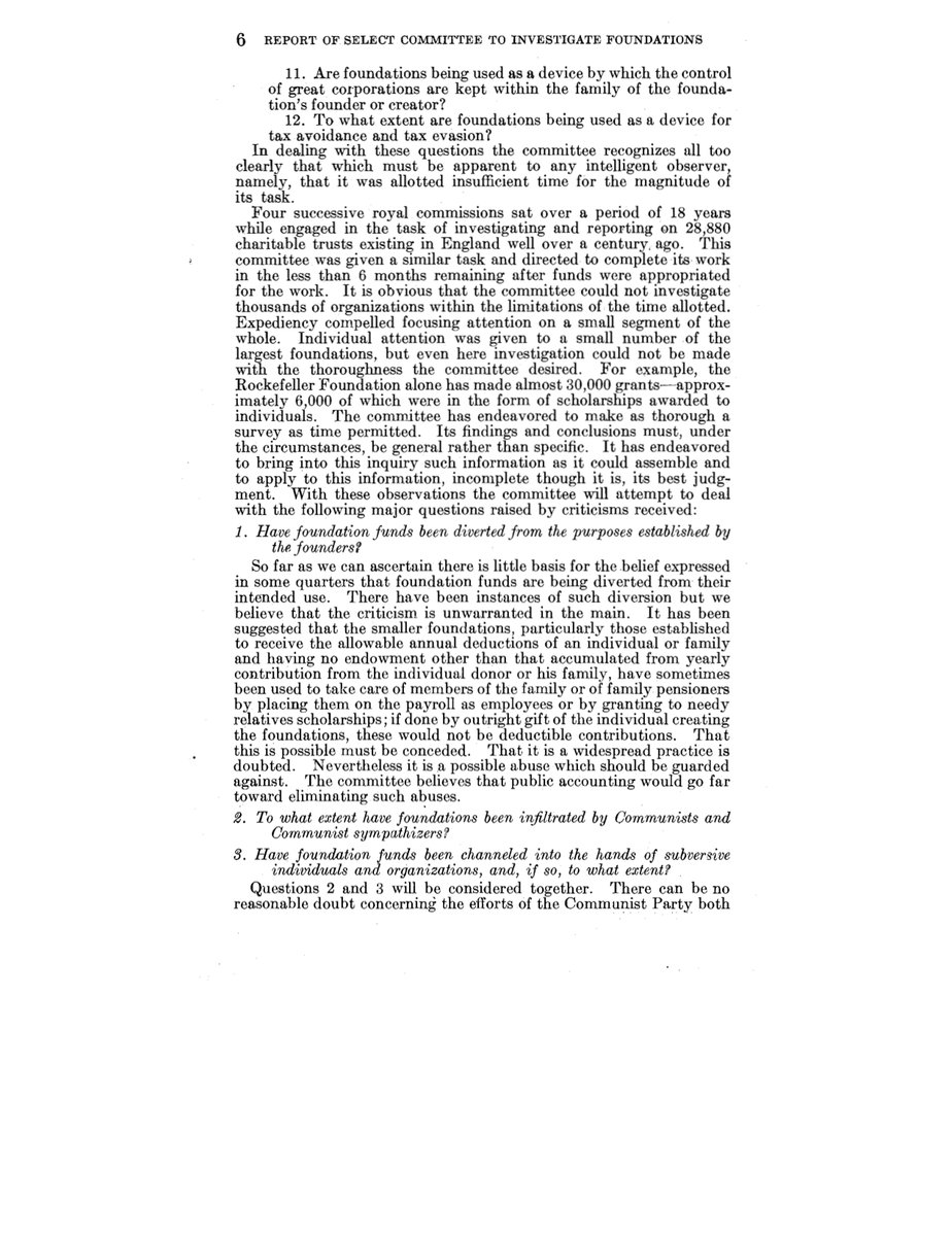 38) The Cox Committee’s final report, released in January 1953, concluded that these foundations were subversive and using their resources to destroy the republic in favor of communism. http://www.channelingreality.com/Hearings/Cox_Hearing/Tax_Exempt_Cox_All.pdf