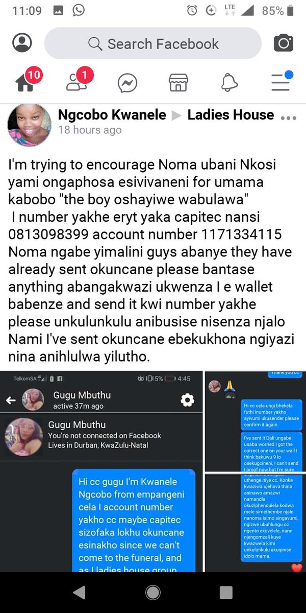Presh_Sibisi's tweet photo. An initiative by the Facebook group #Ladieshouse has been taken to send money to the mother of the deceased Andile #Bobo Mchunu. Thought I should share here so that anyone willing to participate can do so. She'll be spending #mothersday without her son.
#ripBobo #justiceForBobo https://t.co/Ax7AOUaD5L