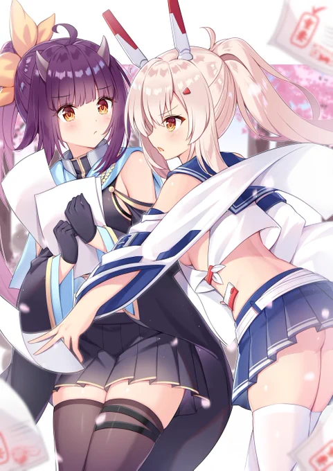 これは秘書艦の仕事をとりあう推しの絵
#アズールレーン #綾波 #五十鈴 