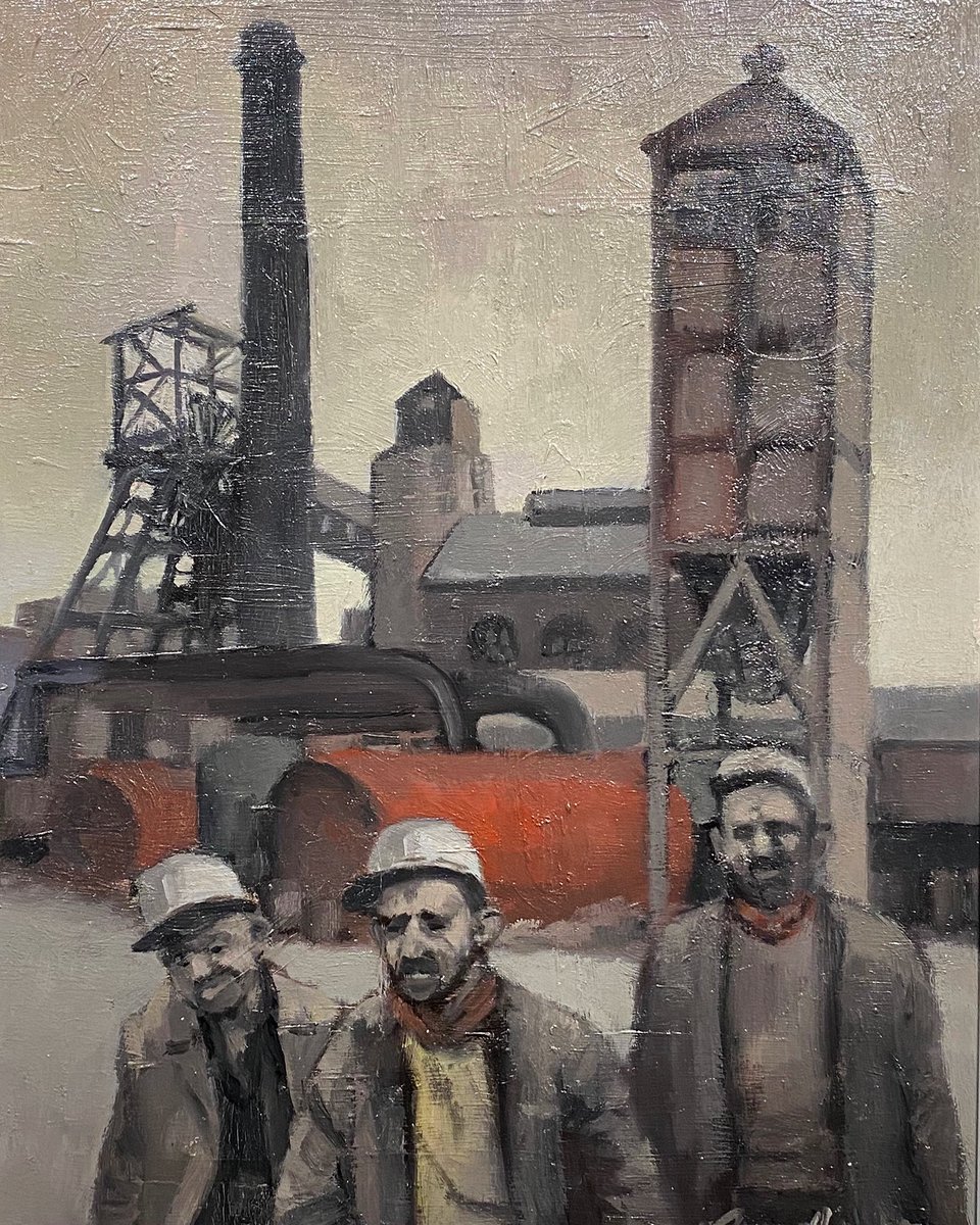 Roger Hampson - Miners. 

#RogerHampson #NorthernArt #PitPainters #Miners #North #wigan #NorthernArtist #tyldsley #colliery #Collectable #ArtCollector #colliery #CheshireArtGallery