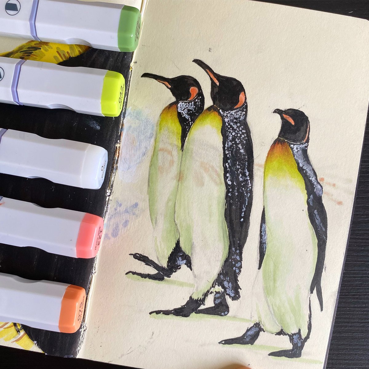 lucylocksart's tweet photo. I seem to be obsessed with my markers again. I forgot how amazing they are.
•
@spectraad
@moleskine •
YouTube: -https://t.co/0TTBpWga3f •
•
#penguins #copic #copicmarkers #marker #alcoholmarker #spectraadmarkers #nature #animal #detail #doodle #sketchbook #moleskine https://t.co/JnectECcNK
