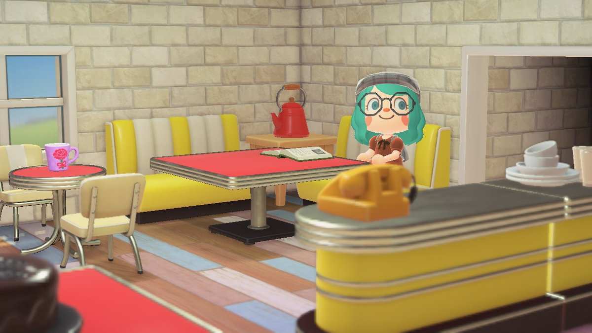 JocastaSwitch's tweet photo. Guess what! I finally got tables in my diner! Thanks to everybody that let me catalog them! #AnimalCrossing #ACNH #NintendoSwitch https://t.co/sQVOxWDgW1