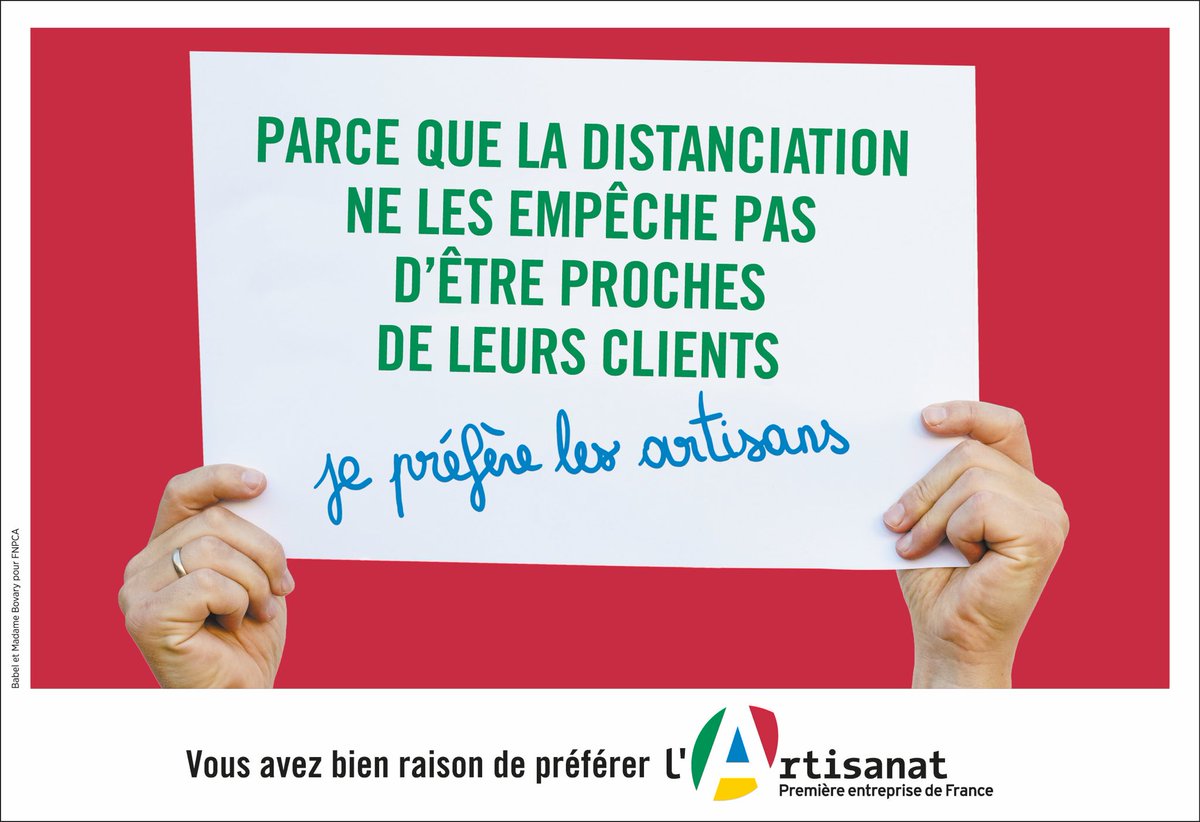 CMAFrance_'s tweet photo. « Parce qu’ils sont plus que jamais utiles aux autres et à notre avenir » : bravo pour cette dernière communication du #FNPCA qui souligne la mobilisation sans faille des artisans 🇫🇷 et rappelle l’importance de l’artisanat dans le quotidien des Français #JePreferelesArtisans https://t.co/xllshoOZGj