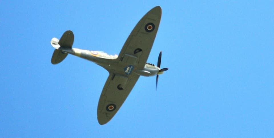 Amazing VE fly over yesterday from a spitfire to acknowledge a local World War II veteran in our local carehome yesterday ❤️🥰