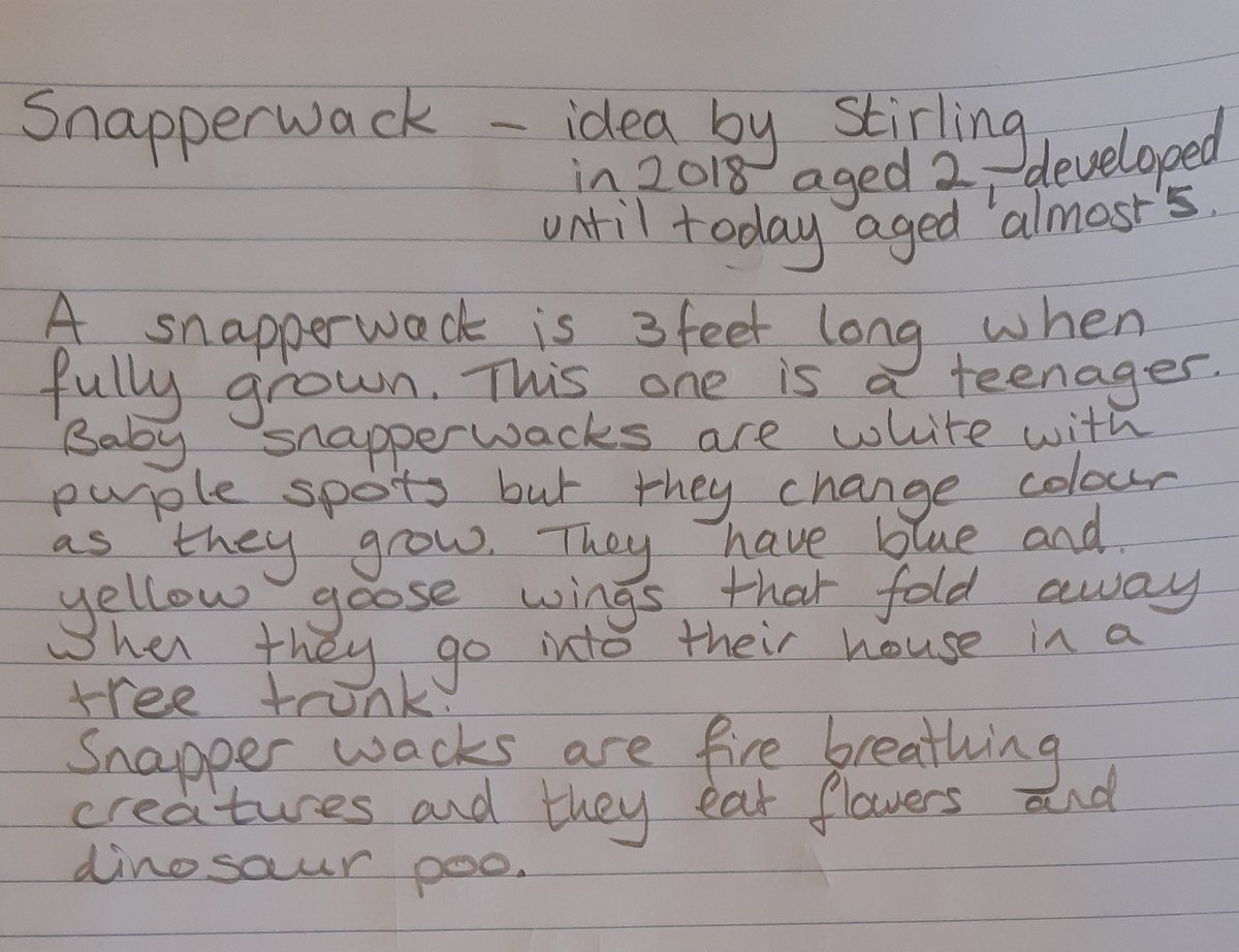 RuthWrite8's tweet photo. #createwithcress @CressidaCowell 

A Snapperwack by Stirling aged 4 (outline by mum), flying over a pond from her house in one tree towards another on an autumn day with cloudy skies. https://t.co/iOkck5IAAZ