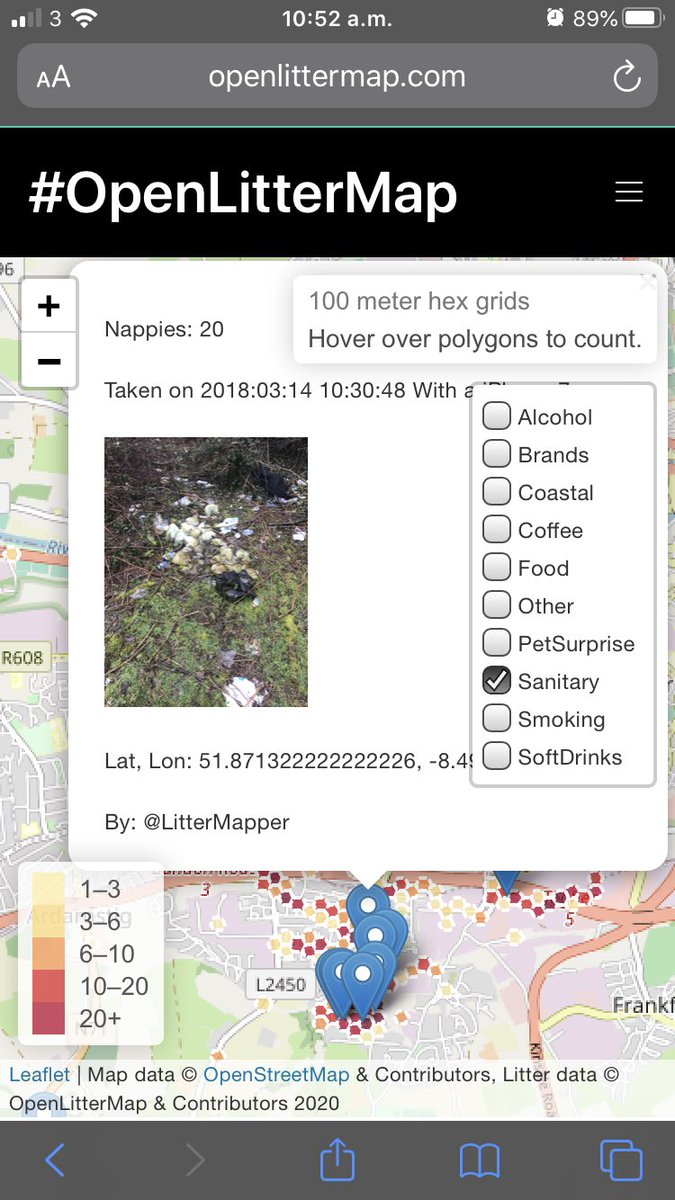 OpenLitterMap's tweet photo. Seen any dog poo? Rotting nappies? Gloves or facemasks? Litter or plastic pollution? You can tag it, map it &amp; share it using the #openlittermap app. 📲 iOS https://t.co/GmYQJPjpTF 📲 android https://t.co/gdoxQ2VYk7 #opendata #litter #citizenscience #plasticpollution #coronalitter https://t.co/idyodtU5Op