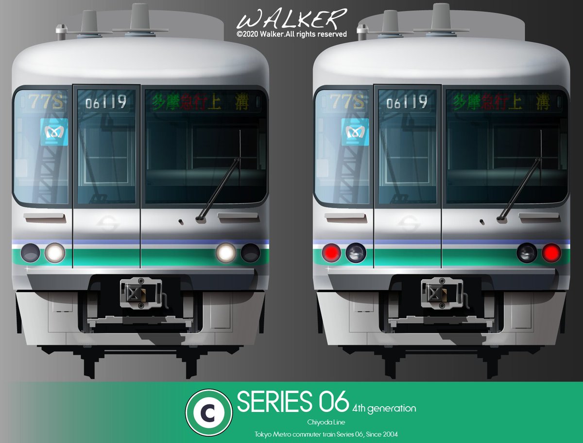 東京メトロ千代田線06系ドア鴨居部モニター □営団06系4次車 04年に導入が開始された06系の4次車（18-22）では日立