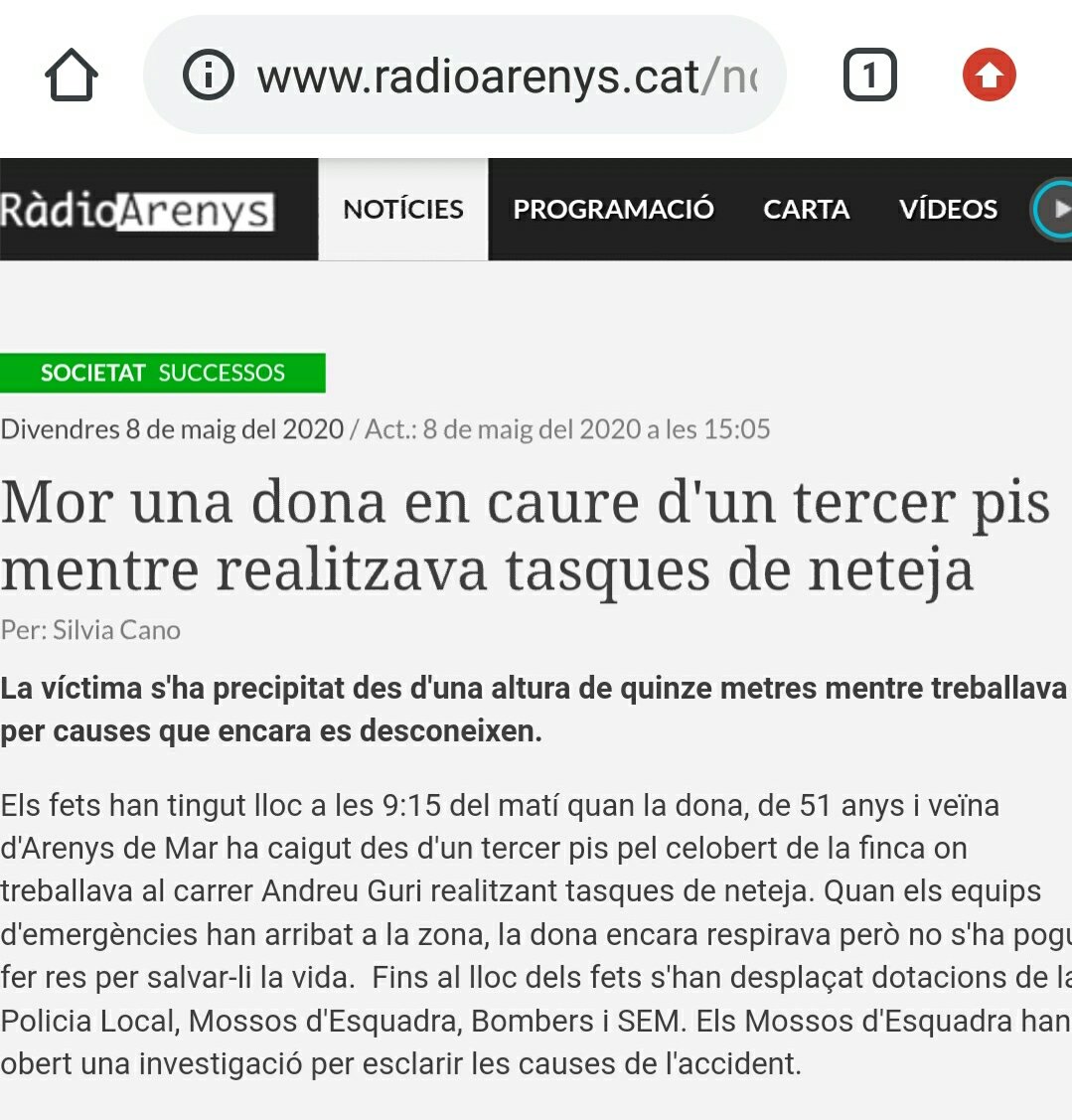 Si ha caigut mentre realitzava tasques de neteja, i estava treballant, és un accident de treball, no? Els riscos són grans, les proteccions poques. Si era treballadora de la llar, inexistents. Això es pot evitar començant a dir les coses pel seu nom. Posem-li nom i solucions.