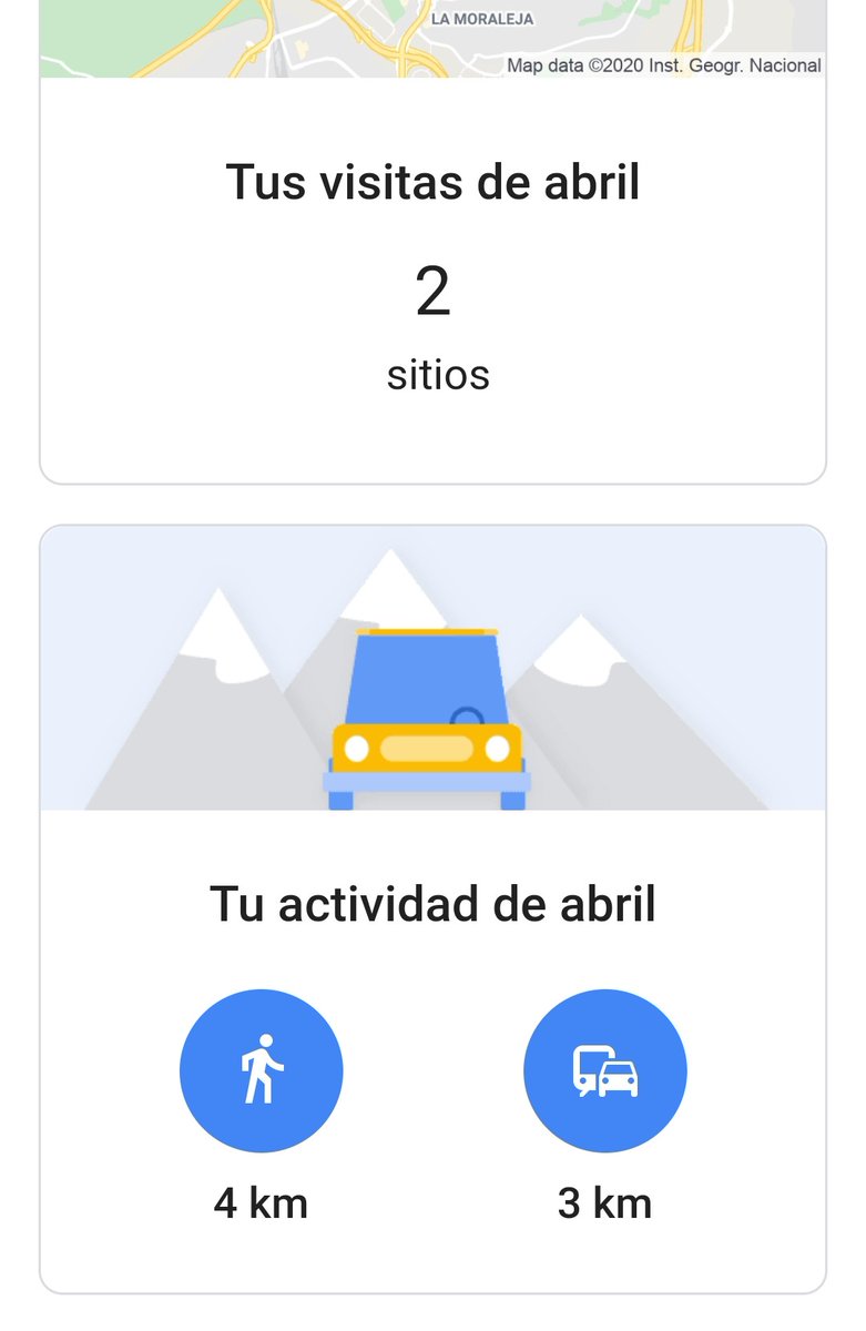 ISABELDOMINGU10's tweet photo. Mis desplazamientos en abril según google. 
#ciudadanaejemplar #Covid_19 https://t.co/sZIqlG3o65