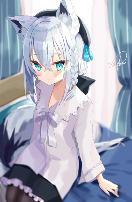 #絵フブキ
ここ座って?話聞くよ?って言ってくれるフブキちゃん 