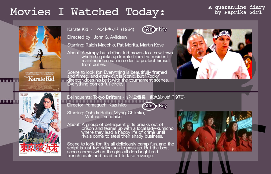 PaprikaGirl_JP's tweet photo. Just to keep myself sane, I'm going to start posting notes on what I watched any given day. If you're done binging the latest Netflix season, maybe this will tickle your inner cinephile. #watchedtoday #movies https://t.co/BqZaIEcior