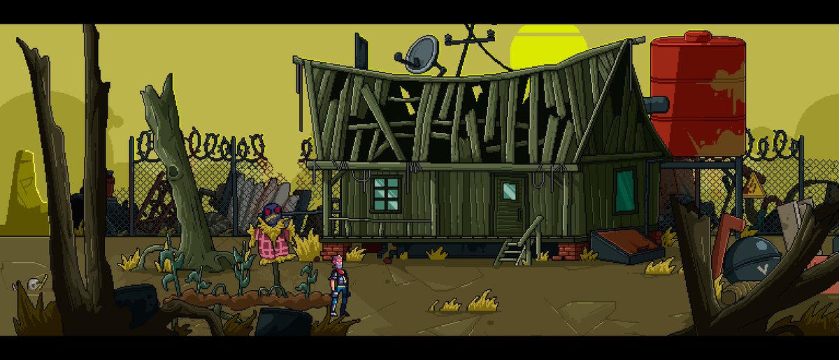 GamesForTutti's tweet photo. In Scrap Riders, garbage dumps can be interesting places #screenshotsaturday #gamedev #adventuregame #indiegame #indievdev #madewithunity #pixelart https://t.co/O488FImTa2