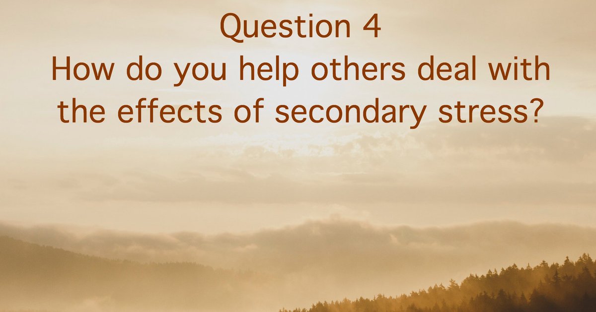 Jonharper70bd's tweet photo. Question 4: How do you help others deal with the effects of secondary stress? #leadupchat https://t.co/a4NnZX27eJ