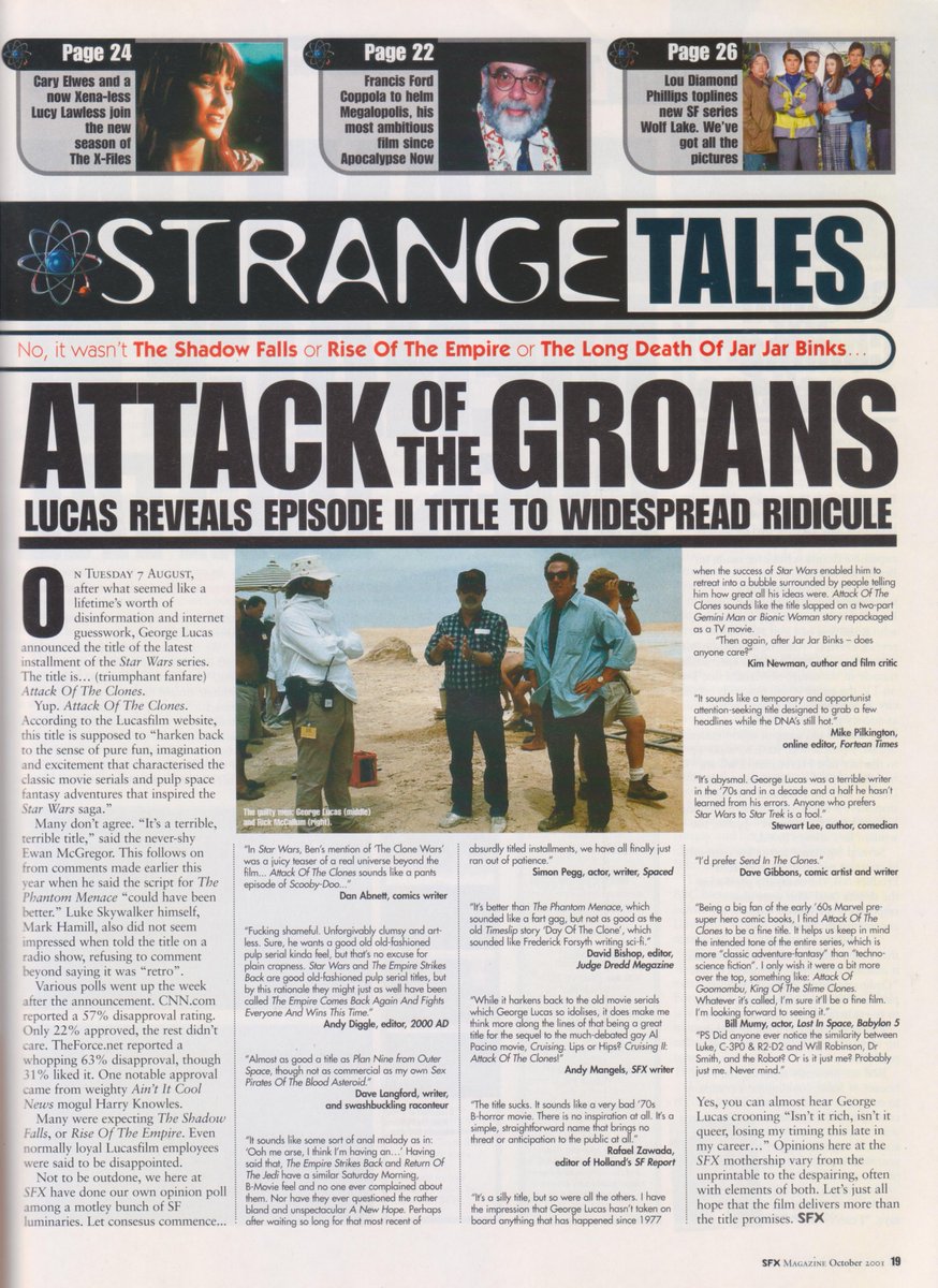 SuccinctReview's tweet photo. SFX Issue 83 (Oct 01) - Star Trek Enterprise feature with Scott Bakula & Jolene Blalock. Interviews: Kristine Sutherland, Jennifer Blanc, Neil Gaiman & Kevin Sorbo. Behind the scenes at the Voyager convention. The 'Before they were famous' Couch Potato. @SFXmagazine #25YearsofSFX https://t.co/sOAnJLd0uo