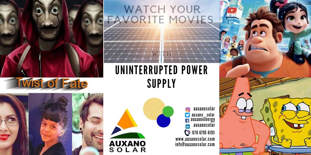 auxano_solar's tweet photo. Never miss out the actions in your favorite movies on @netflix
#Spongebob
#MoneyHeist
Contact us today
Call/SMS/WhatsApp: +2347067956193
Write us: info@auxanosolar.com
https://t.co/mBwWxoLWP3
#Covid_19
#AuxanoSolar
#StayAtHomeAndStaySafe https://t.co/glNT180eqU