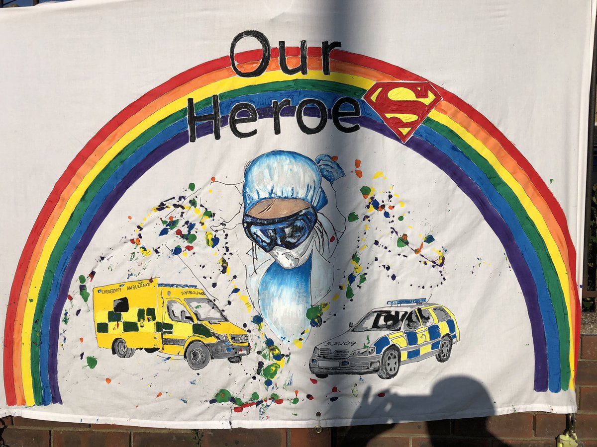 Loving all the rainbows at the moment, but this one hung up outside a house on my run route just blew me away today, the love, time and effort that will have gone into it speaks volumes..... #teamNHS #NHS1000miles