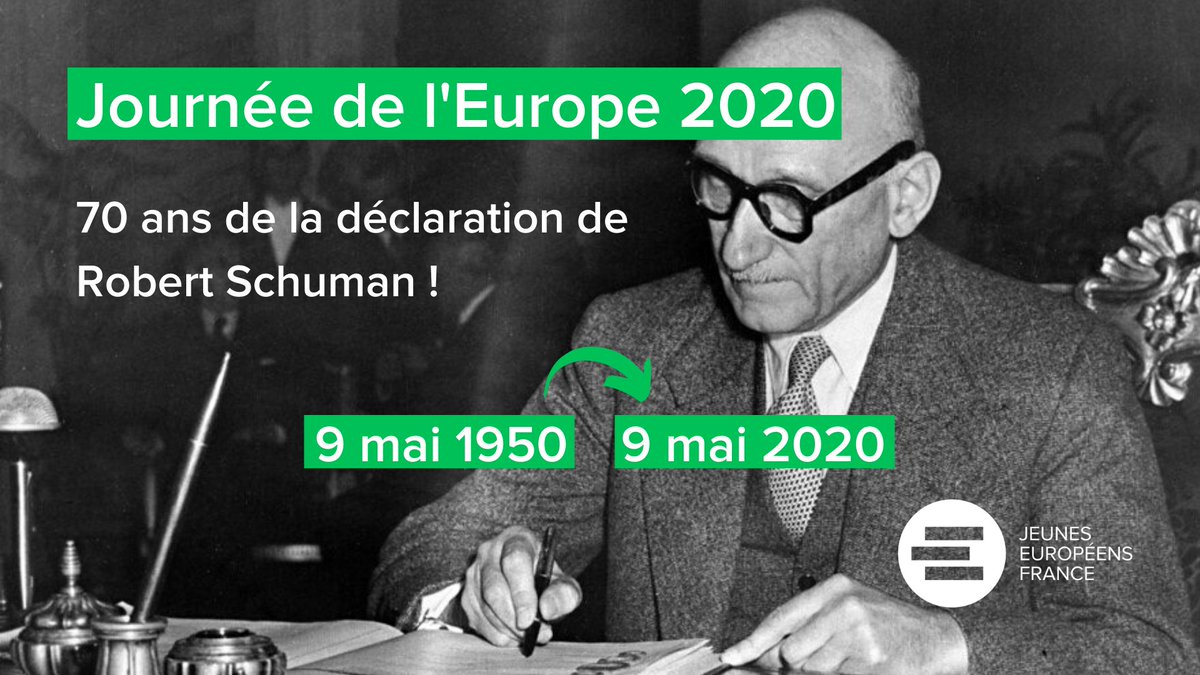 🟢 Le 9 mai 1950 Robert #Schuman, alors ministre français des affaires étrangères, prononçait sa célèbre déclaration. 🇪🇺

👉 Aujourd'hui, 70 plus tard, nous célébrons et surtout nous affirmons notre engagement pour la #paix et la #liberté dans toute l'Europe ! #EuropeDay