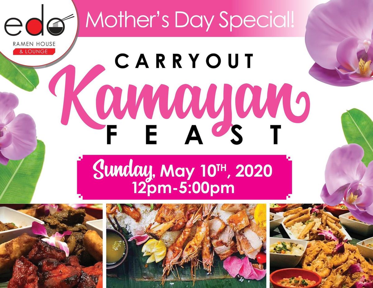 This #MothersDay we are offering a special #KamayanFeast - Call us to order 248-556-5775 | Saturday hours 4pm-9pm • Sunday hours 12pm-5pm #detroit #royaloak #royaloakmi #berkleymi #pinoy #sushi #ramen #carryout #Local #Michigan #kamayan