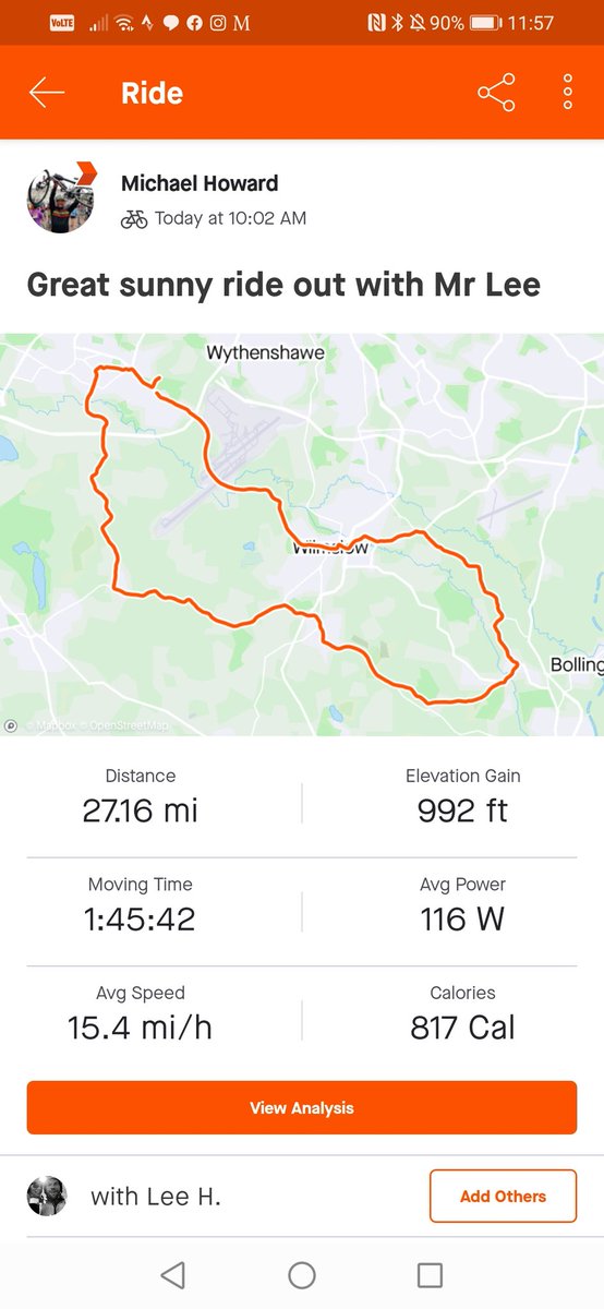 Sorry <a href="/Kevinpaver/">Kevin Paver</a>... Nothing much here but a fast (for me) ride l, great sunshine and 1k calories burnt before midday x