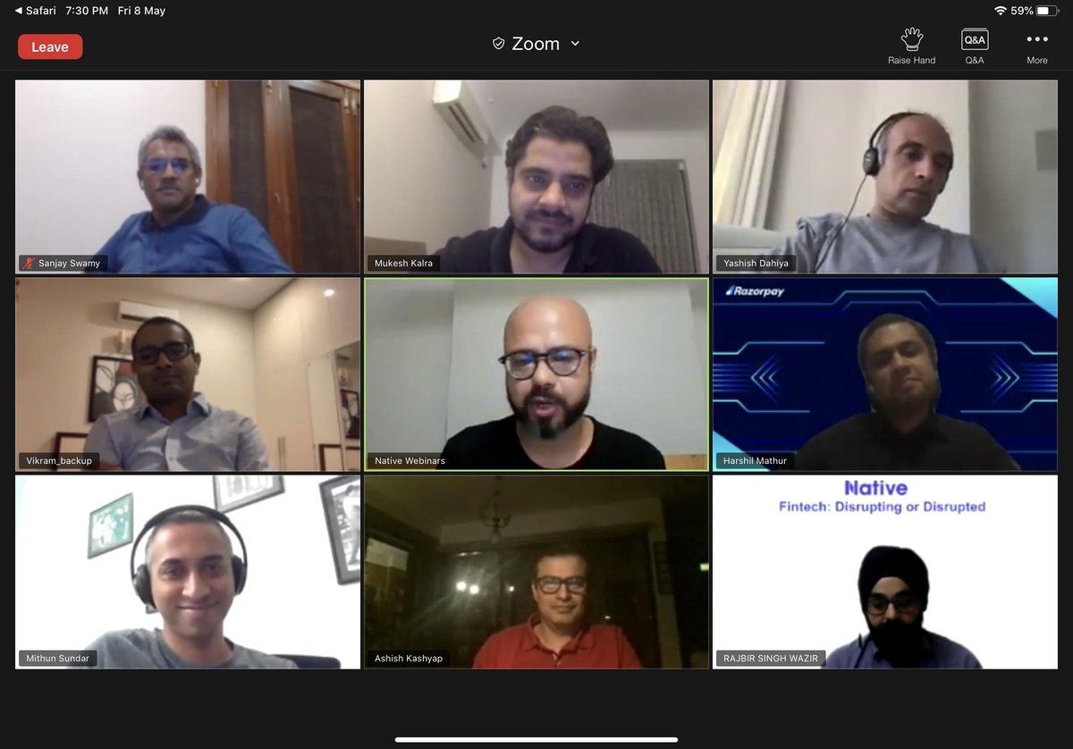 supreetsingh's tweet image. Great insights and takeaways from a fireside chat I hosted on State of Fintech with 

Yashish Dahiya, @ashishkashyap @VikramV23 @kalramukesh @harshilmathur @notmithun moderated by @TheSwamy 

1000+ folks joined the webinar, if you missed it here&apos;s the link youtu.be/IX-ZV6R3ThE