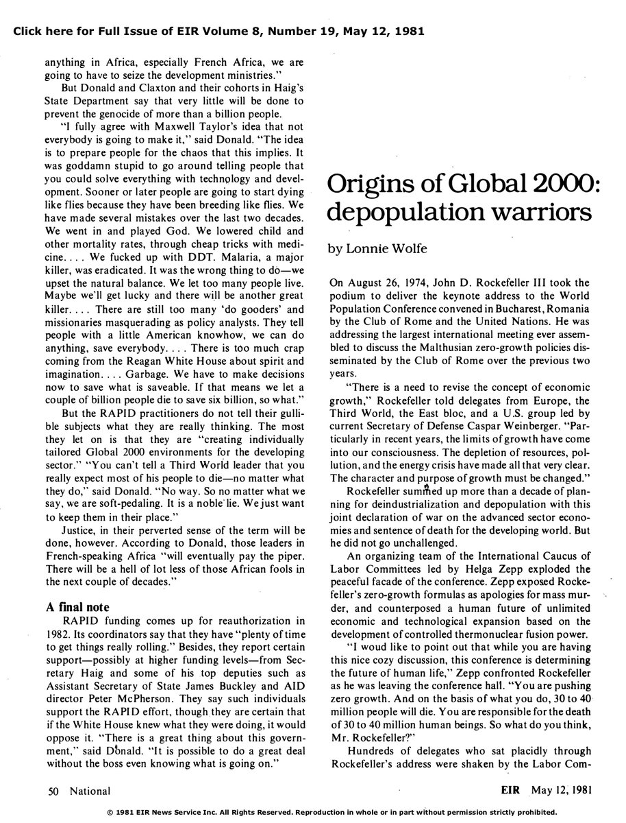 65) We are currently in year 40 of this ominous 50-year timeline, which suggests that the wealthy elites want to exterminate upwards of 200 million Americans by 2030. Thus, they will naturally be ramping up their depopulation efforts in this new decade. https://larouchepub.com/eiw/public/1981/eirv08n19-19810512/eirv08n19-19810512_050-origins_of_global_2000_a_map_of.pdf