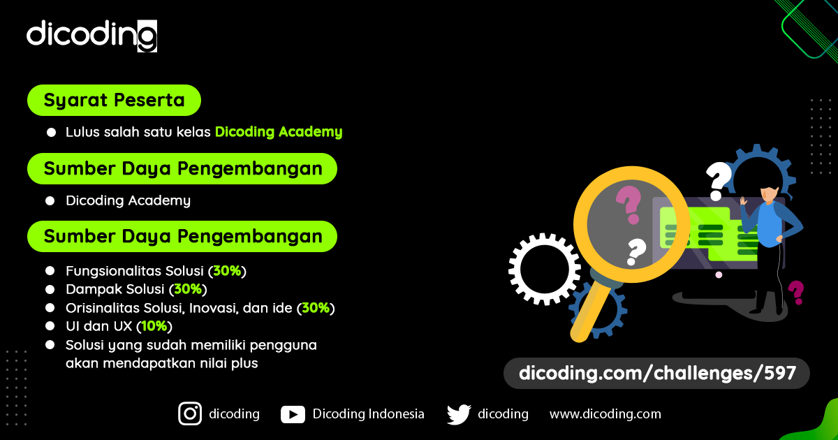 dicoding's tweet photo. Bisa bikin solusi digital buat #dirumahaja jadi semangat?
Boleh terkait sama produktivitas kerja, ibadah, olah raga, hobi, dan semua hal berfaedah lainnya
Berani? Submit karyamu ke π https://t.co/18aFEIhhuy s.d. 31 Mei 2020 ya
#dicoding #dicodingchallenges https://t.co/84kukr009Q