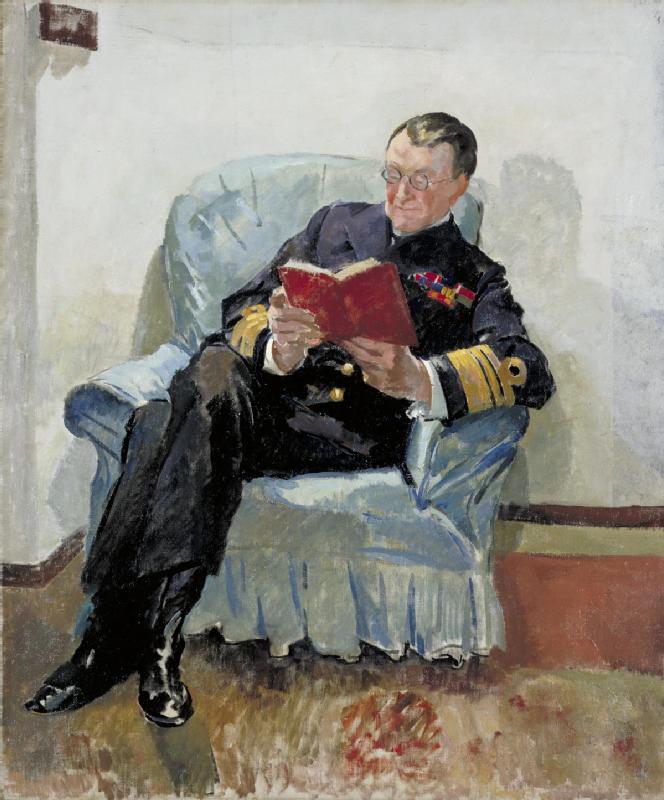 "Admiral of the Fleet Sir Somerset Arthur Gough-Calthorpe onboard HMS Superb at Constantinople in November 1918" (Philip Connard, CVO, RA)