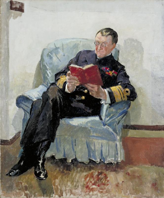 "Admiral of the Fleet Sir Somerset Arthur Gough-Calthorpe onboard HMS Superb at Constantinople in November 1918" (Philip Connard, CVO, RA)