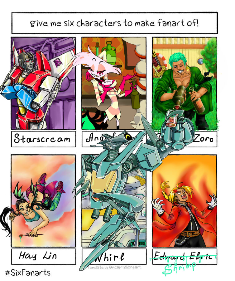 Dragase1's tweet photo. I finished it!
#Cartoons #Manga #Anime #Comics #Transformers_G1 #Starscream #Hazbin_Hotel #Angel_Dust #One_Pice #Rorono_Zoro #WITCH #Hay_Lin #Transformers_MTMTE #Whirl #Fullmetal_Alchemist #Edward_Elric https://t.co/yGMAAOV234