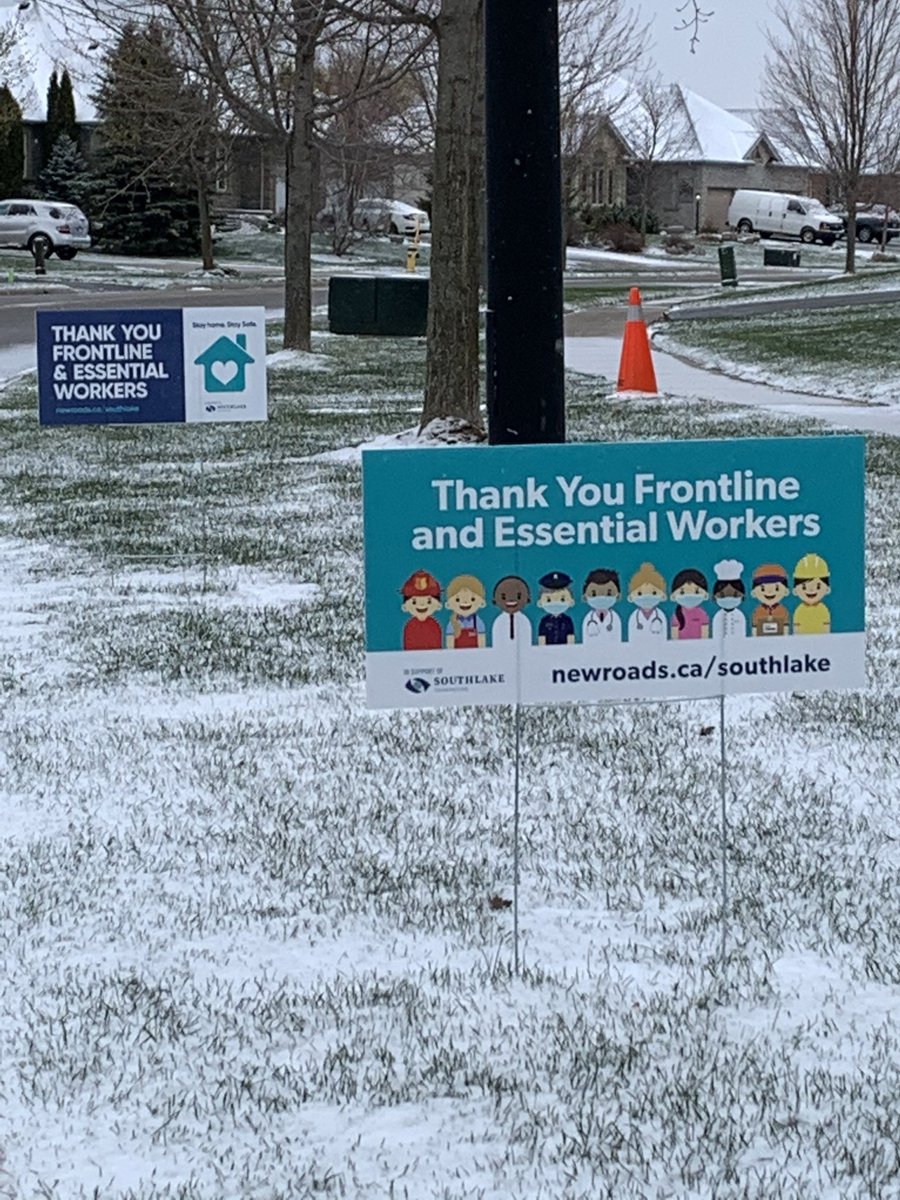 DaveWattling's tweet photo. Here are my signs. Thanks @newroads_auto. Sorry about the snow, I thought it was May! @SouthlakeFndn https://t.co/DqnZxMW0V9