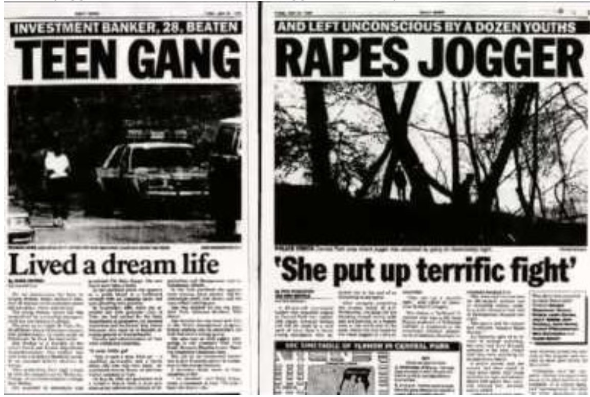 Nothing solidified the notion of Black and Latino men as threats to “legitimate” white joggers than the hysteria over Central Park Jogger case in April 1989/8