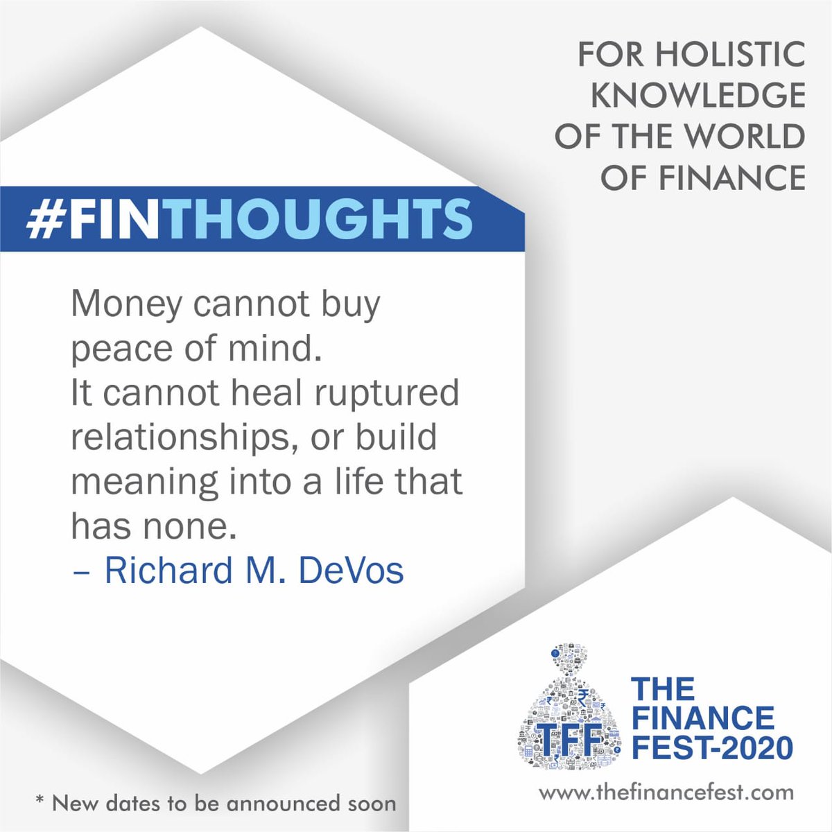 FestFinance's tweet photo. #FINTHOUGHTS

For holistic knowledge of the world of finance... Register now @ https://t.co/xwnfQuyaUR

We will be announcing the new dates very soon.
Stay Tuned !
Stay Home !
Stay Safe !

#financialplanning #finance #money #business #investing  #thefinancefest #thoughts #fest https://t.co/4KJe96Ljel