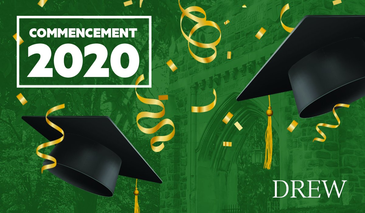 DrewUniversity's tweet photo. Join us LIVE for our virtual Commencement ceremony as we celebrate the #DrewU Class of 2020 TODAY at 10:30 a.m. EDT. #Drew20

Learn more: https://t.co/tJ87WHiv4s https://t.co/RhaiAFb3aF