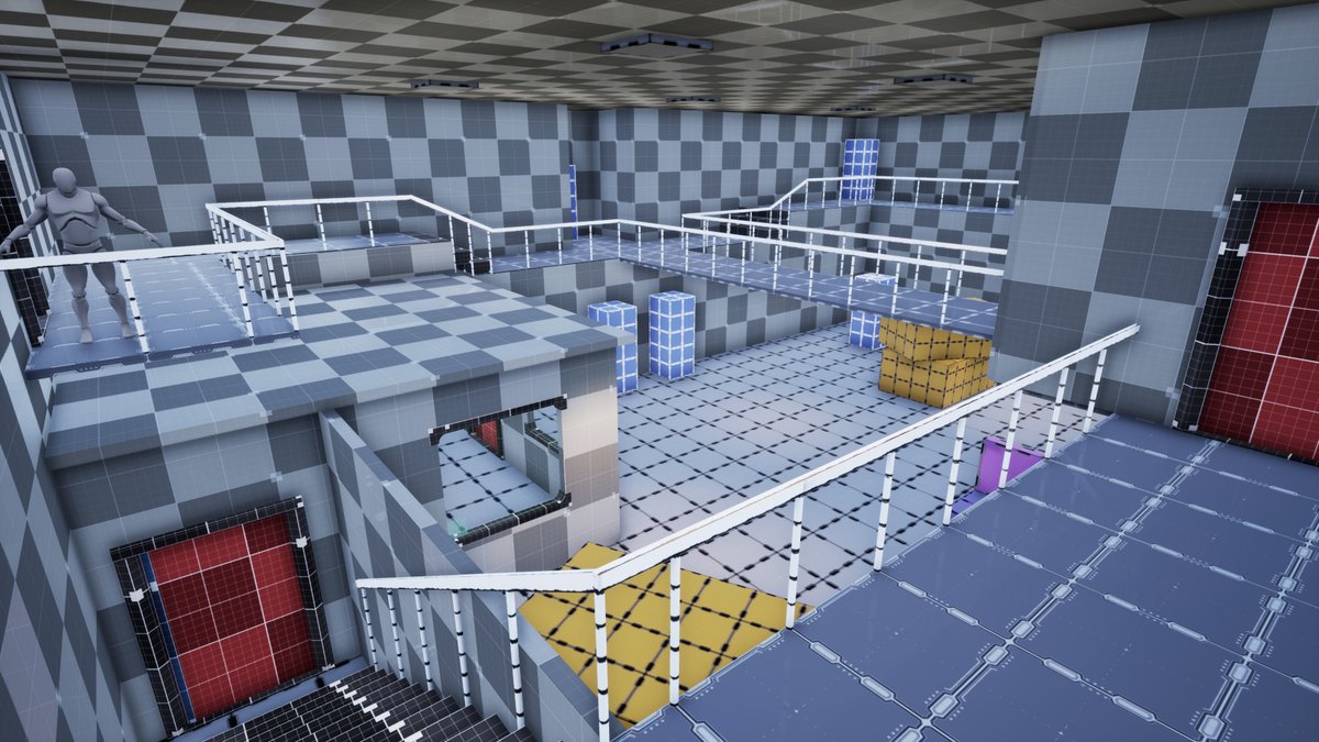 AssaultSector's tweet photo. @UnrealEngine @AtomicPang The team is working on a new PvP level for our upcoming multiplayer FPS game, Assualt Sector.
Here, some #screenshotsaturday of its #blockout with standard dimensions.
#AssaultSector #GameDev #UE4 #LevelDesign #MadeWithUnreal https://t.co/LFWmPEoB0k