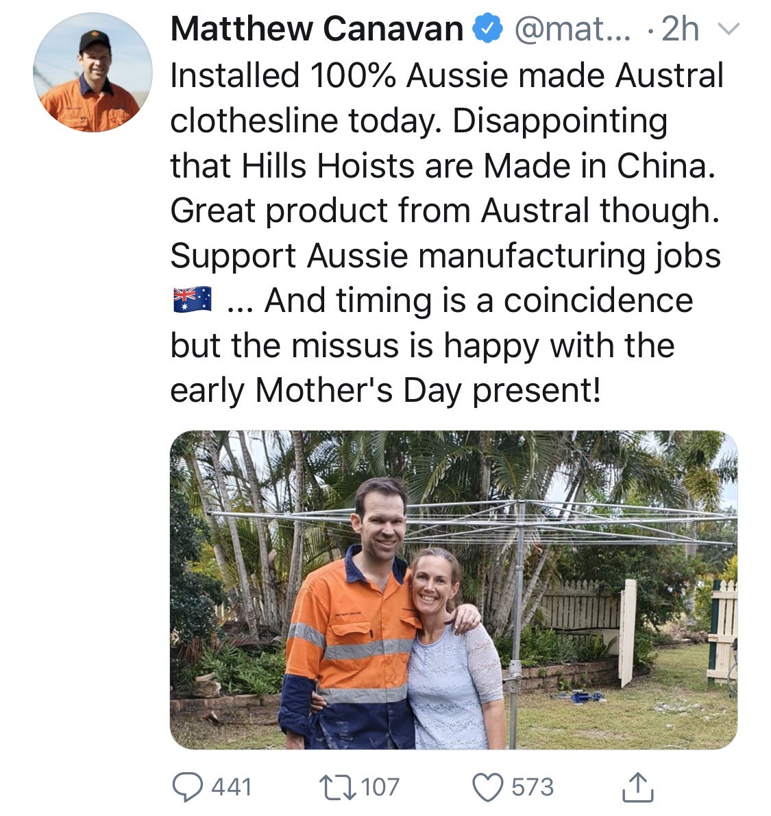Matt Canavan giving his wife an appliance with which she can do more laundry for Mother’s Day is everything you ever need to know about the LNP. Fuck these wankers.