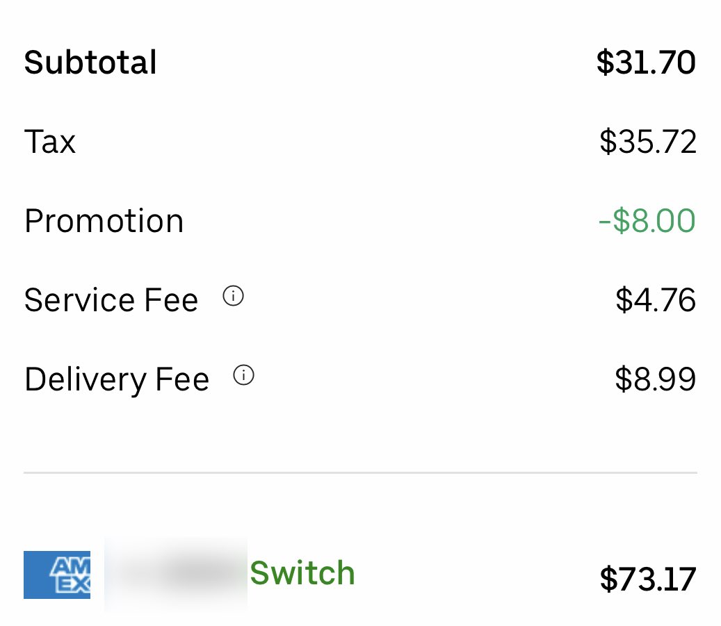 Uber Eats added a 110% fee under ‘taxes.’ I’ve had zero luck getting an explanation from support. Anyone else experience this?