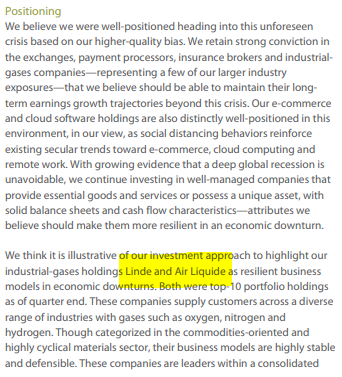 Linde  $LIN recently merged w PraxairI have great respect for Artisan Partners' global equity, and they talk Linde frequently. Here's the recent thesisLargest in an oligopoly. Strong bargaining power + high switching costs. LT contracts. Highly predictable cash flows