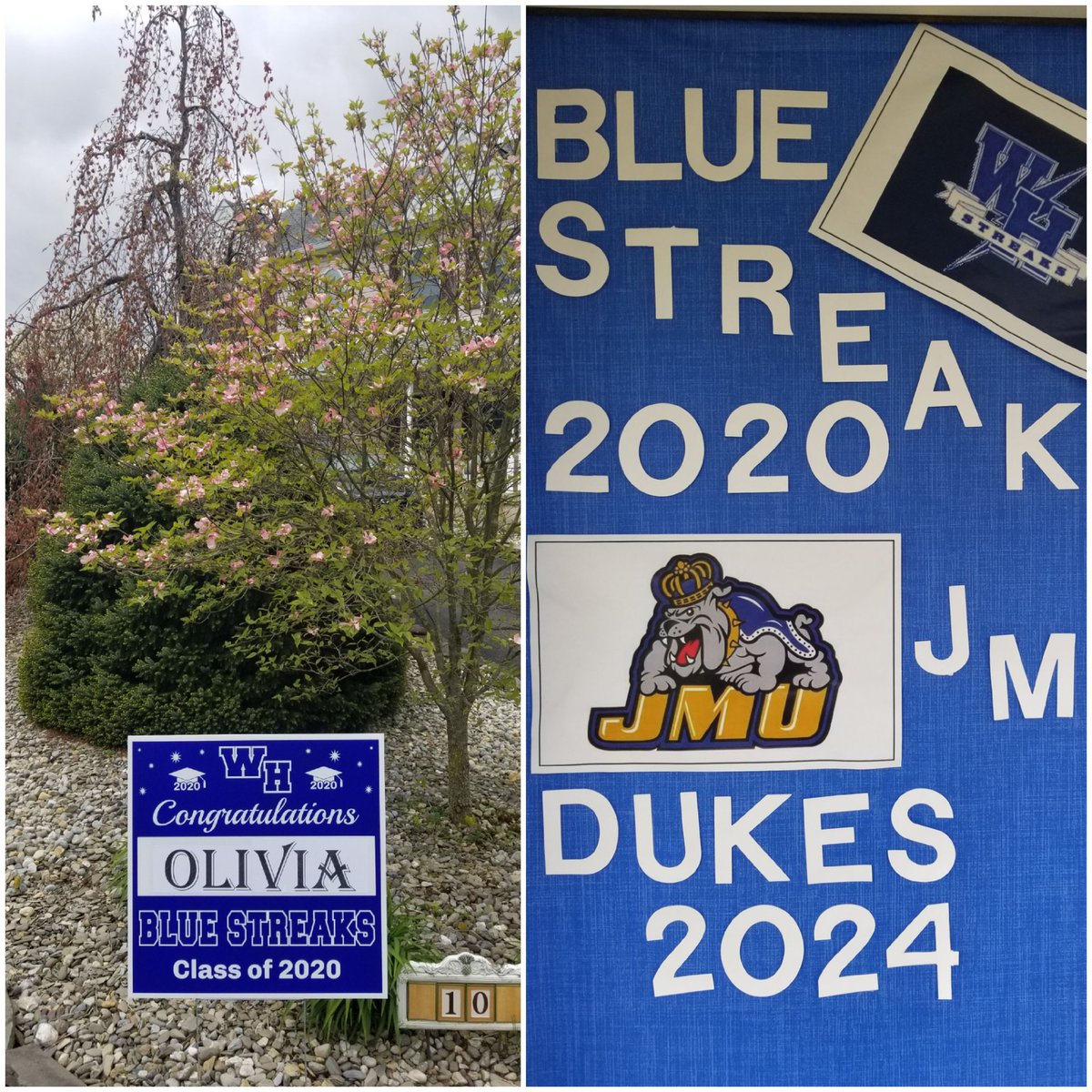 jefadmin's tweet photo. The doorbell rings this morning,it was a special delivery from the high school principal Mr. K &amp; his driver Mrs. K. (knowing the Kavcaks, I am sure it was a family event). Hats off to the Kavcaks for trying to make this challenging situation special for #whrhsclassof2020 @JMU https://t.co/LjikBL8yWP