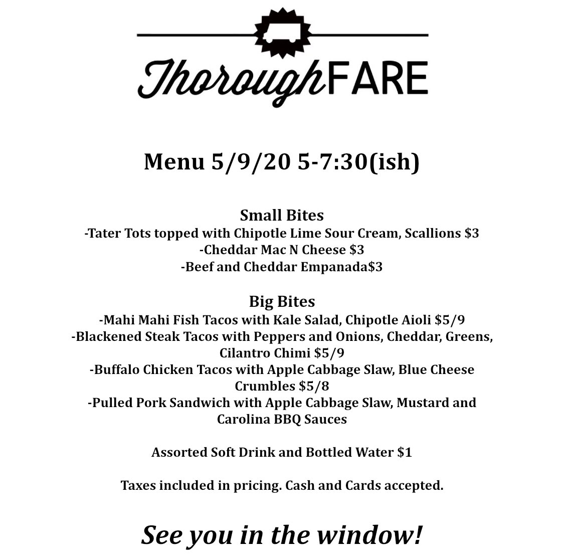 Menu tonight at 205 Pilgrim’s Point Rd. #foodtruck @iOnGville #greenvillesc #boomyow