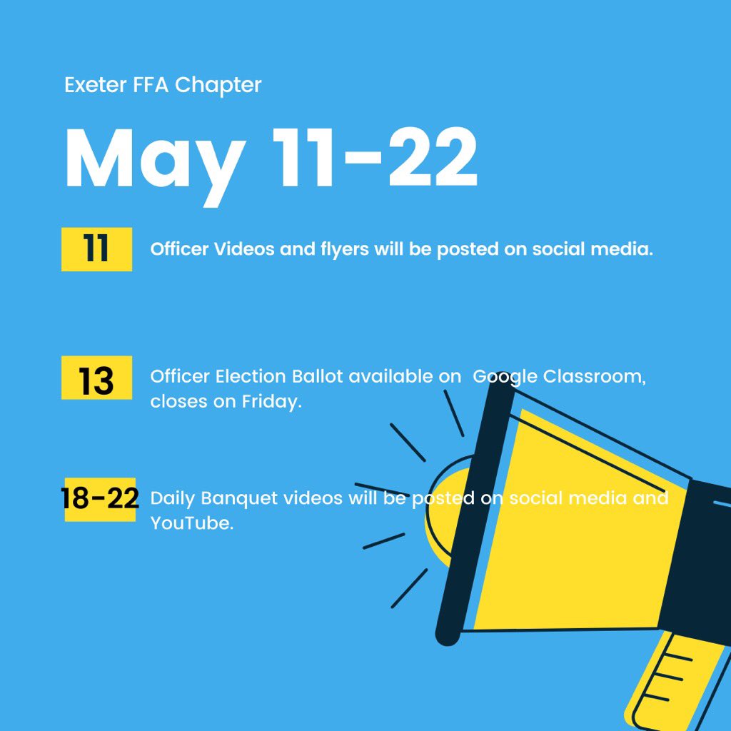 Here are some important dates to remember in the coming weeks! Updates will be posted weekly.