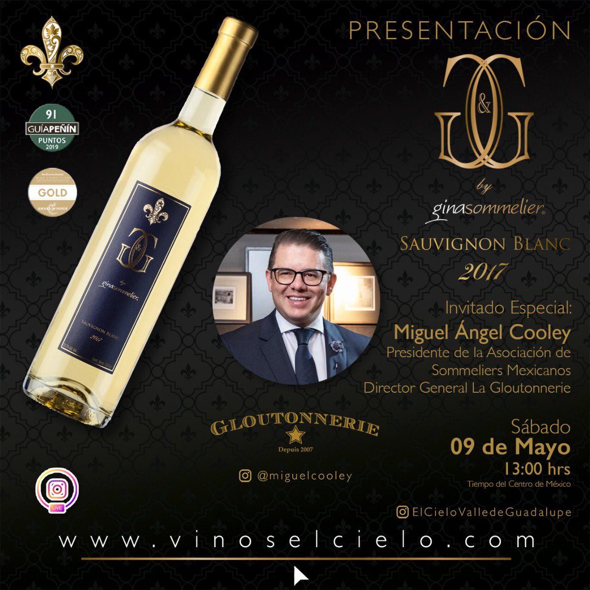 Hoy no se pierdan la presentación de G&amp;G by <a href="/Ginasommelier/">Gina Estrada ( Ginasommelier )</a> Sauvignon Blanc.

En vivo a las 13:00 horas TCM, por la cuenta de Instagram de #ElCieloValleDeGuadalupe
