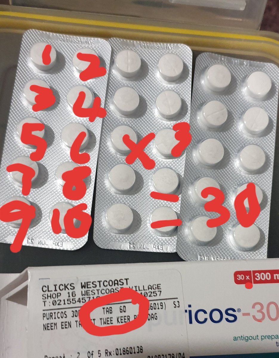 MissElliesMo's tweet photo. When you count pulls for a living but you can only count to 30. How is 30 pills =60 Tabs, but the medical aid was charged for 60 #clicks  Westcoast Village https://t.co/pMKJZsLurY