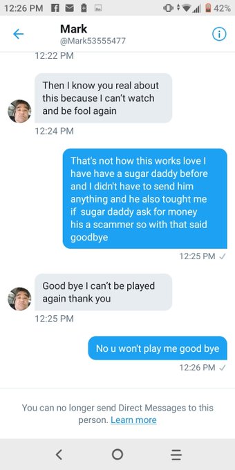 Sugar daddy scammer lady's don't talk to him https://t.co/yHYeVqV6oQ<a href="/tag/escort"class="tags"><span>#escort</span></a><a href="/tag/sellingnudes"class="tags"><span>#sellingnudes</span></a><a href="/tag/onlyfansgirl"class="tags"><span>#onlyfansgirl</span></a><a href="/tag/cashappr"class="tags"><span>#cashappr</span></a>