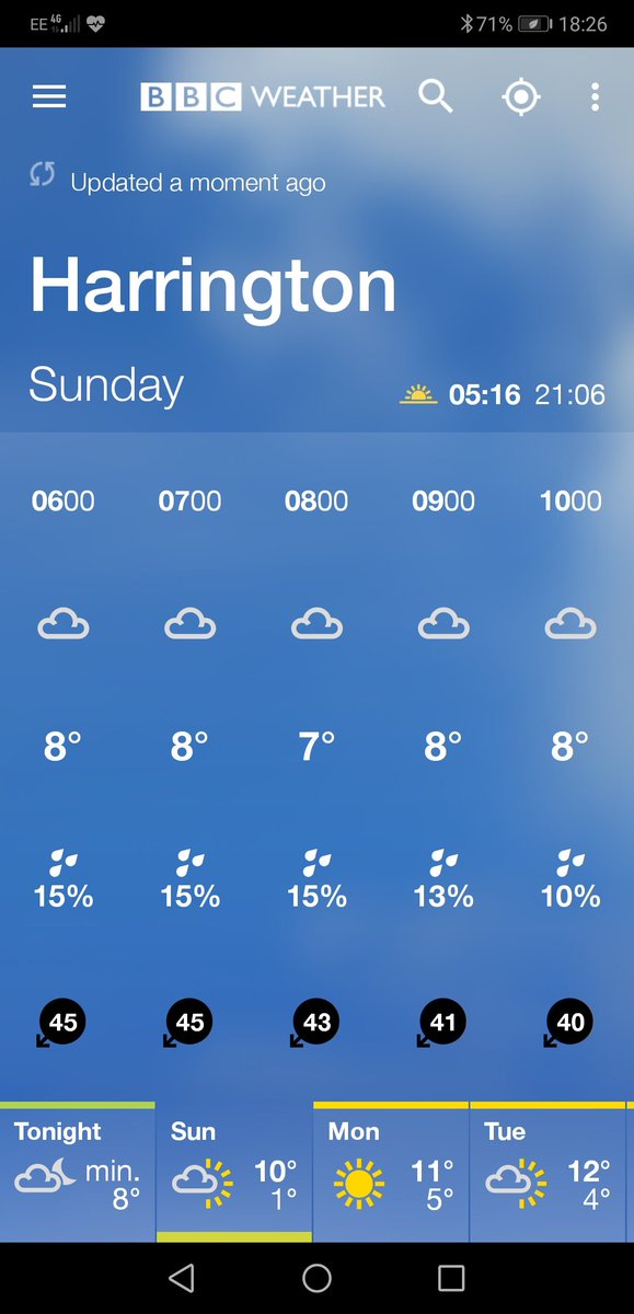 RallyChick79's tweet photo. Eugh... Look at these winds tomorrow morning.... Better put all my small plant pots where they can't blow away... 🤦♀️🤦♀️ Ready for the frost on Sunday night/Monday morning too.... 😂❄❄️🤦♀️ #westcumbria #cumbria #randomweather https://t.co/a9Xy005tRN