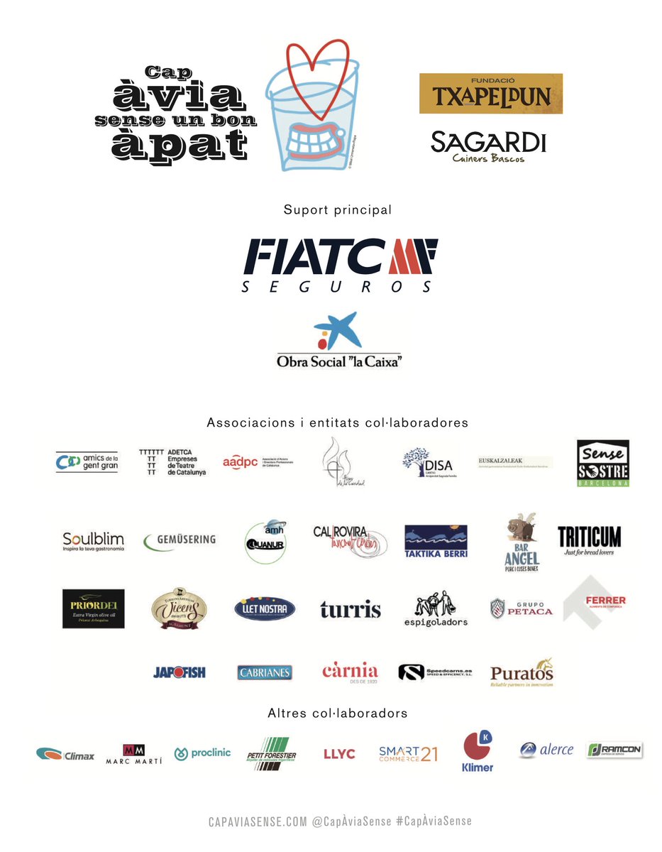 capaviasense's tweet photo. Moltíssimes gràcies a tots els col·laboradors, productors, proveïdors i donants. Junts hem fet possible aquesta bogeria!
#CapÀviaSense @FIATCseguros #FundacioTxapeldun @caixabank_cat @FundlaCaixaCAT
#adetca #aadpc @adetca_teatre @AADPC @AmicsGentMajor #VidasAisladas @GrupoSAGARDI https://t.co/4dC3xZtKxF