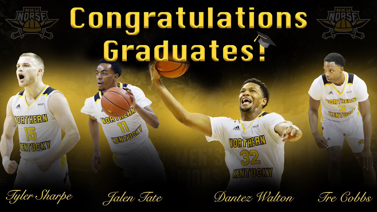 NKUNorseMBB's tweet photo. Congratulations to ALL of the 2020 @nkuedu grads! Especially to these four! @TylerSharpe_15 @jtate_the_great @walton_32 @CobbsTre ! https://t.co/NpsWqaQ1sM