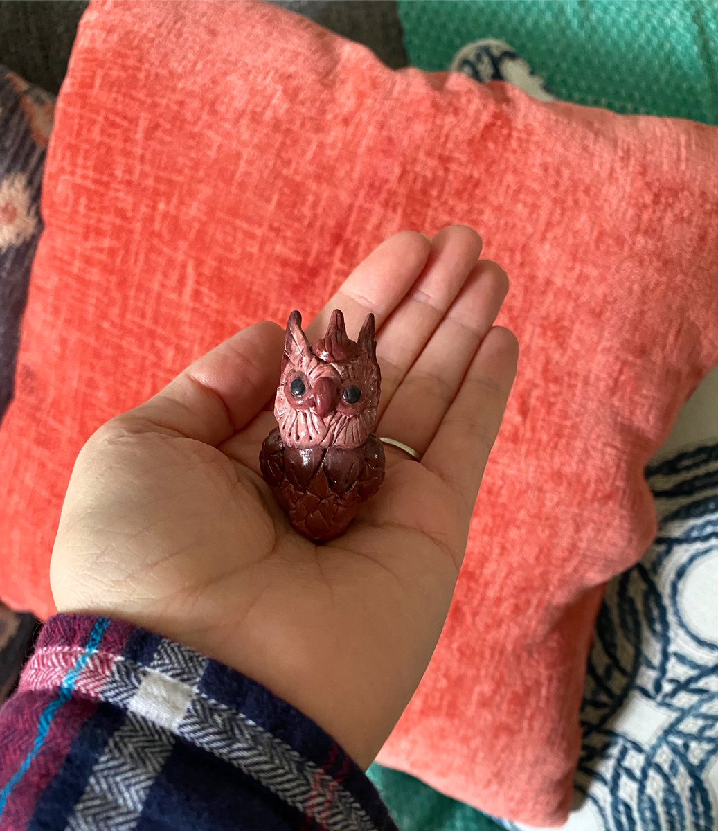 ClayMadis's tweet image. This little guy is my 11th creation. I zipped this guy out in only an hour or two. 🦉