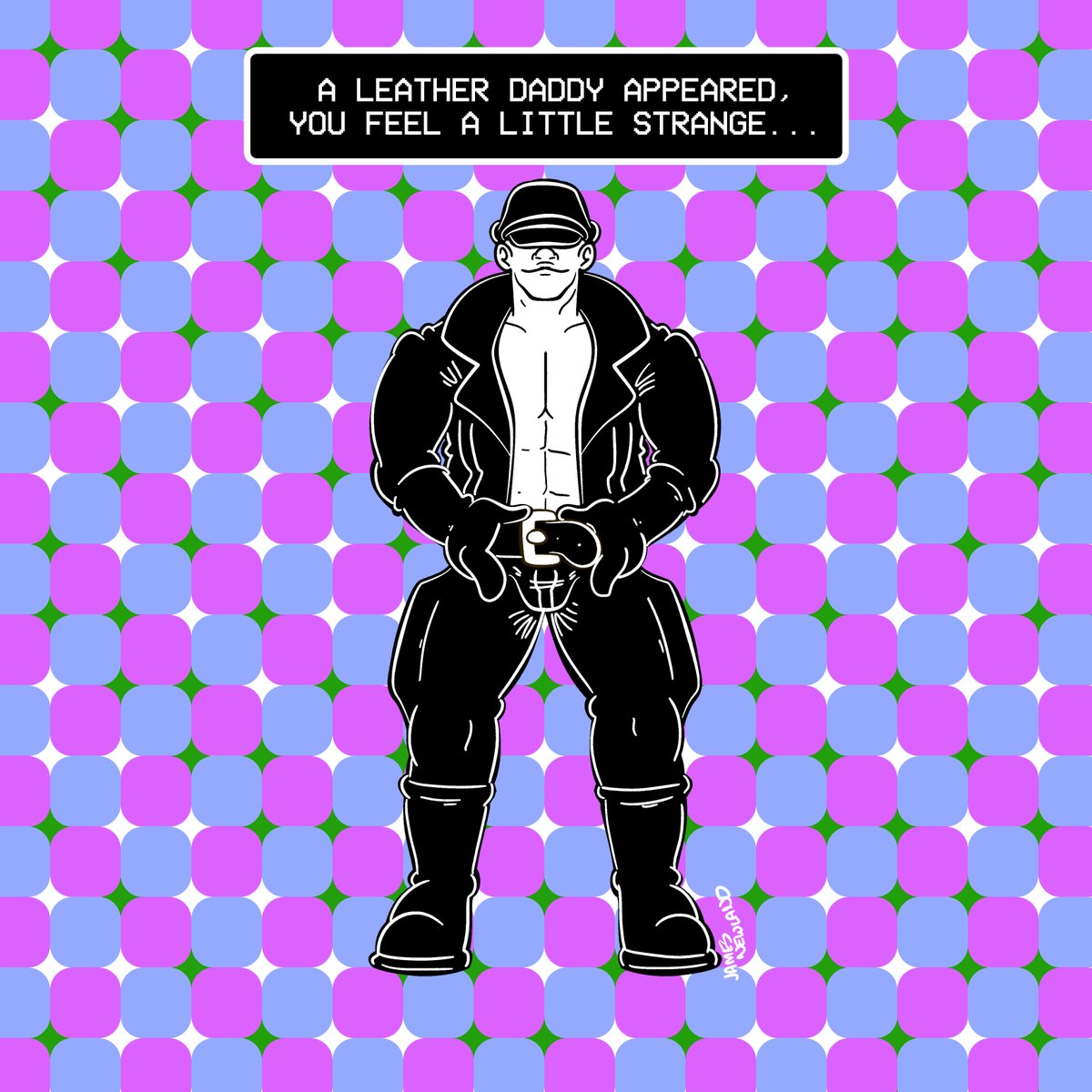 SpacePupSilver's tweet photo. A Leather Daddy suddenly appeared!
You feel a little strange...
(Leather Daddy Variant)
https://t.co/U9cssh5Kkr https://t.co/cy91gYwiBl