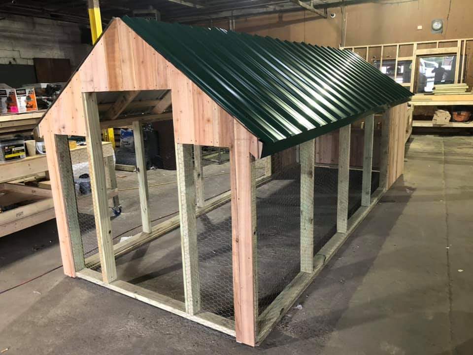 TinyHousesGSO's tweet photo. Some great work by our volunteers this week. We almost got them finished, just a little more metal trim and hinges and they will be ready for their new homes. #tinyhouse #ChickenCoop #BuyOne #Greensboro #NC #THCD https://t.co/YrpxsHBQTA