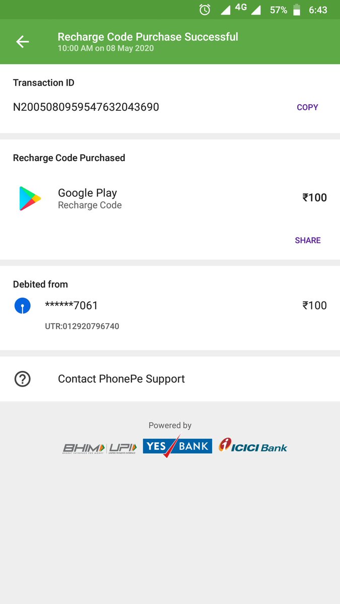 HK_Harendra_'s tweet photo. @PhonePeSupport Registered Phone Number 9119703249 
Transaction ID N2005080959547632043690 https://t.co/6b9miJ2tKz